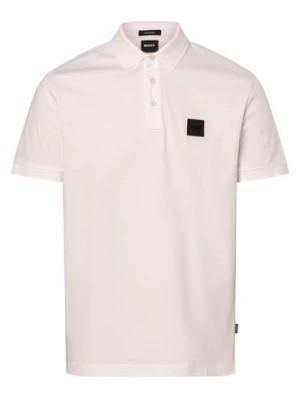 Zdjęcie produktu BOSS Męska koszulka polo - Parlay 143 Mężczyźni Bawełna biały jednolity,