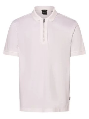 Zdjęcie produktu BOSS Męska koszulka polo - Polston Mężczyźni Bawełna biały jednolity,