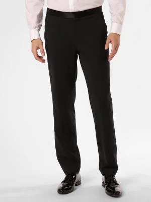 Zdjęcie produktu BOSS Męskie spodnie od garnituru modułowego Mężczyźni Regular Fit wełna ze strzyży czarny jednolity,