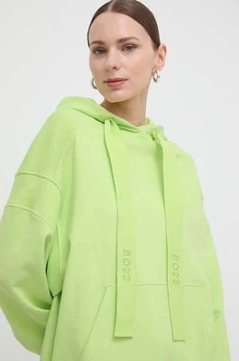 Zdjęcie produktu Boss Orange bluza bawełniana damska kolor zielony z kapturem gładka 50517975