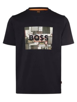 Zdjęcie produktu BOSS Orange Koszulka męska - Teeheavyboss Mężczyźni Bawełna niebieski nadruk,