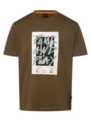 Zdjęcie produktu BOSS Orange Koszulka męska - TeePantera Mężczyźni Bawełna zielony nadruk,
