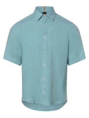 Zdjęcie produktu BOSS Orange Męska koszula lniana - Rash_2 Mężczyźni Regular Fit len niebieski jednolity,