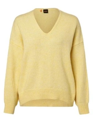 Zdjęcie produktu BOSS Orange Sweter damski z dodatkiem alpaki Kobiety Sztuczne włókno żółty marmurkowy,