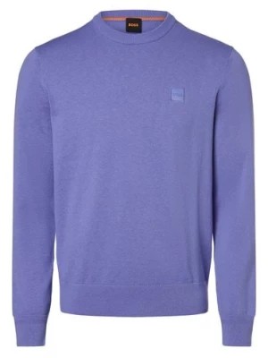 Zdjęcie produktu BOSS Orange Sweter z dodatkiem kaszmiru Mężczyźni Bawełna lila jednolity,