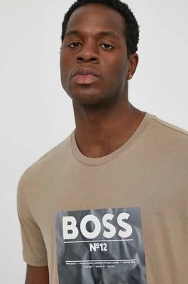 Zdjęcie produktu Boss Orange t-shirt bawełniany męski kolor brązowy z aplikacją 50515829