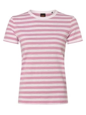 Zdjęcie produktu BOSS Orange T-shirt damski Kobiety Bawełna różowy|biały w paski,