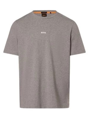 Zdjęcie produktu BOSS Orange T-shirt męski Mężczyźni Bawełna szary|brązowy jednolity,