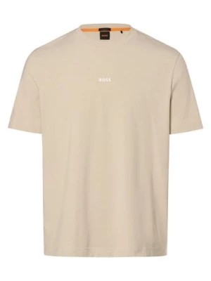 Zdjęcie produktu BOSS Orange T-shirt męski Mężczyźni Bawełna zielony|beżowy jednolity,