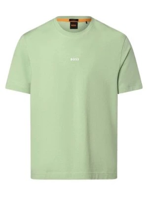 Zdjęcie produktu BOSS Orange T-shirt męski Mężczyźni Bawełna zielony jednolity,