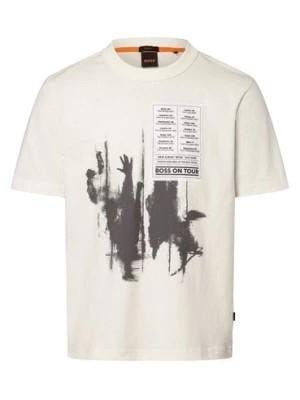 Zdjęcie produktu BOSS Orange T-shirt Te_Patchwork Mężczyźni Bawełna biały jednolity,