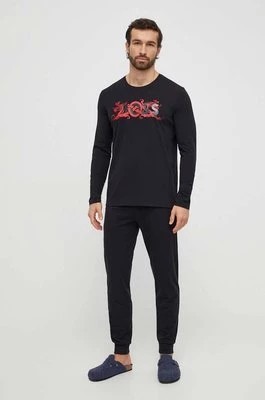 Zdjęcie produktu BOSS piżama męska kolor czarny z nadrukiem