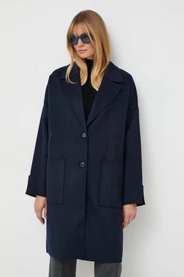 Zdjęcie produktu BOSS płaszcz wełniany kolor niebieski przejściowy oversize