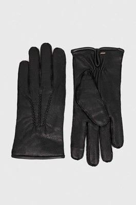 Zdjęcie produktu BOSS rękawiczki skórzane męskie kolor czarny