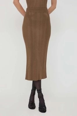 Zdjęcie produktu BOSS spódnica kolor brązowy midi ołówkowa