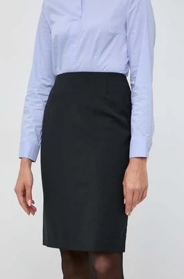 Zdjęcie produktu BOSS spódnica wełniana kolor czarny mini ołówkowa
