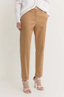 Zdjęcie produktu BOSS spodnie damskie kolor beżowy proste high waist 50490057