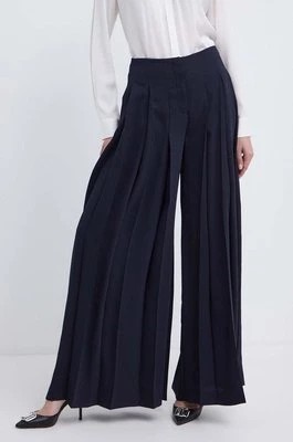 Zdjęcie produktu BOSS spodnie damskie kolor granatowy szerokie high waist 50511937