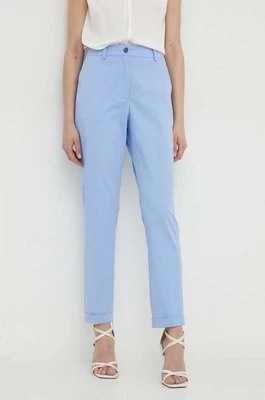 Zdjęcie produktu BOSS spodnie damskie kolor turkusowy proste high waist 50490057