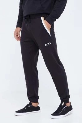 Zdjęcie produktu BOSS spodnie lounge kolor czarny z nadrukiem