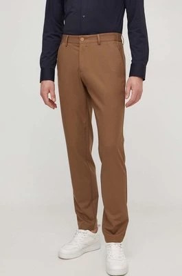 Zdjęcie produktu BOSS spodnie męskie kolor brązowy dopasowane