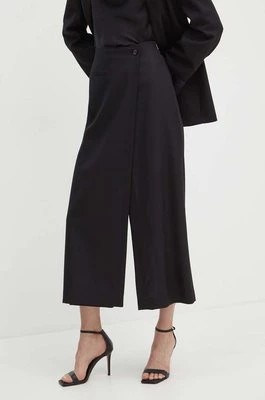 Zdjęcie produktu BOSS spodnie wełniane kolor czarny proste high waist 50518389