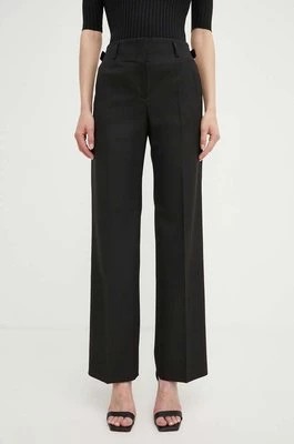 Zdjęcie produktu BOSS spodnie welurowe kolor czarny proste high waist 50518853