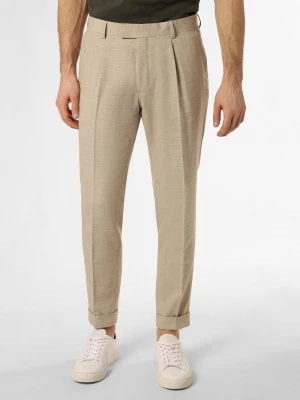 Zdjęcie produktu BOSS Spodnie z zawartością lnu - Louis-MM-C-233 Mężczyźni Regular Fit beżowy marmurkowy,
