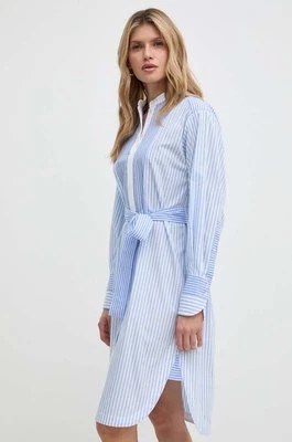 Zdjęcie produktu BOSS sukienka bawełniana kolor niebieski mini rozkloszowana 50513552