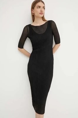 Zdjęcie produktu BOSS sukienka kolor czarny midi dopasowana 50519359