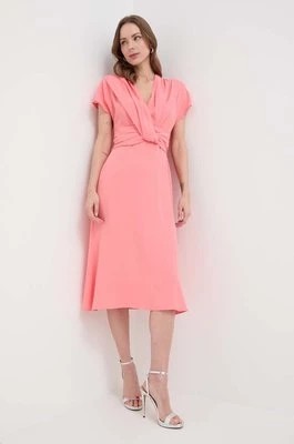 Zdjęcie produktu BOSS sukienka kolor fioletowy midi rozkloszowana 50515198