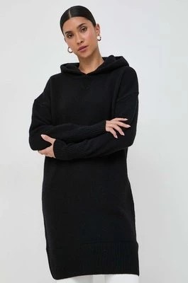 Zdjęcie produktu BOSS sukienka wełniana kolor czarny mini oversize