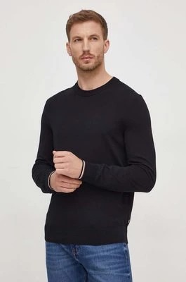 Zdjęcie produktu BOSS sweter bawełniany kolor czarny lekki