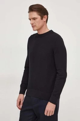 Zdjęcie produktu BOSS sweter bawełniany kolor czarny lekki