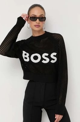 Zdjęcie produktu BOSS sweter damski kolor czarny lekki