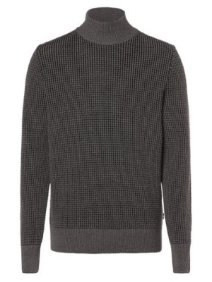 Zdjęcie produktu BOSS Sweter męski Mężczyźni Bawełna szary wypukły wzór tkaniny,