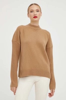 Zdjęcie produktu BOSS sweter wełniany damski kolor beżowy