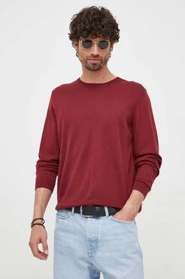 Zdjęcie produktu BOSS sweter wełniany kolor bordowy 50468239