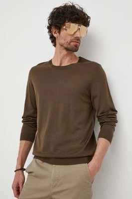 Zdjęcie produktu BOSS sweter wełniany kolor zielony 50468239