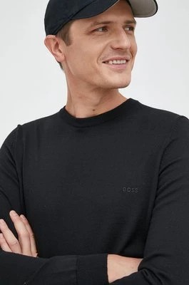 Zdjęcie produktu BOSS sweter wełniany męski kolor czarny