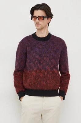 Zdjęcie produktu BOSS sweter z domieszką wełny męski kolor bordowy