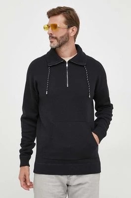 Zdjęcie produktu BOSS sweter z domieszką wełny męski kolor czarny lekki z półgolfem