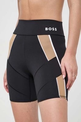 Zdjęcie produktu BOSS szorty x Alica Schmidt damskie kolor czarny wzorzyste high waist