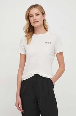 Zdjęcie produktu BOSS t-shirt bawełniany damski kolor beżowy 50517925