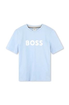 Zdjęcie produktu BOSS t-shirt bawełniany dziecięcy kolor niebieski z nadrukiem