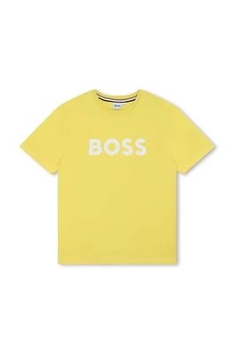 Zdjęcie produktu BOSS t-shirt bawełniany dziecięcy kolor zielony z nadrukiem