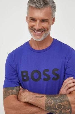 Zdjęcie produktu BOSS t-shirt bawełniany kolor fioletowy z nadrukiem 50495742