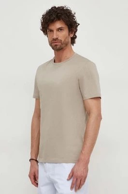 Zdjęcie produktu BOSS t-shirt bawełniany męski kolor beżowy gładki 50468395