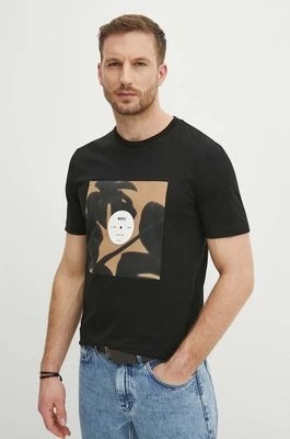 Zdjęcie produktu BOSS t-shirt bawełniany męski kolor czarny z nadrukiem 50512132