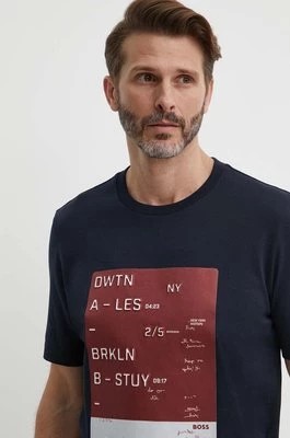 Zdjęcie produktu BOSS t-shirt bawełniany męski kolor granatowy z aplikacją 50512131